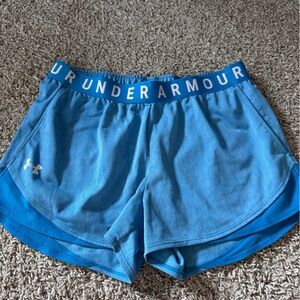 Under Armour Women's Play Up 3.0 Twist Shorts blue size medium
